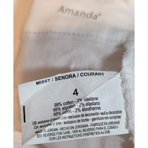 NWT Gloria Vanderbilt Amanda Capri Jean Classic White Stretch Denim - Size 4 - Picture 11 of 14
